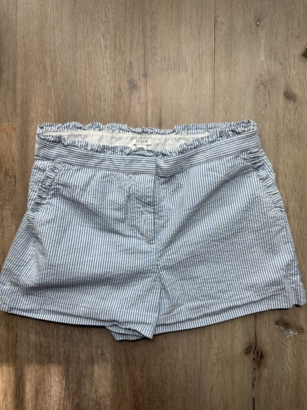 J. Crew Blue and White Seersucker Stripe Shorts